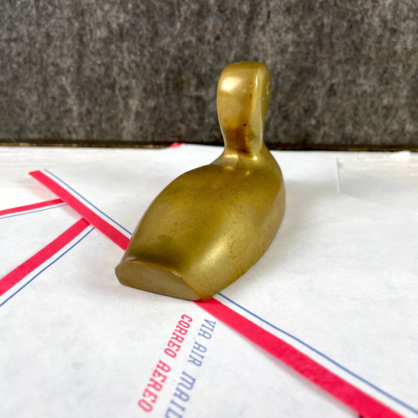 Brass duck - mid century paperweight - NextStage Vintage