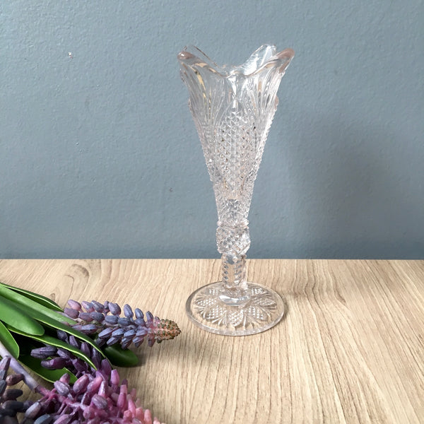 EAPG trumpet bud vase - antique glass - NextStage Vintage
