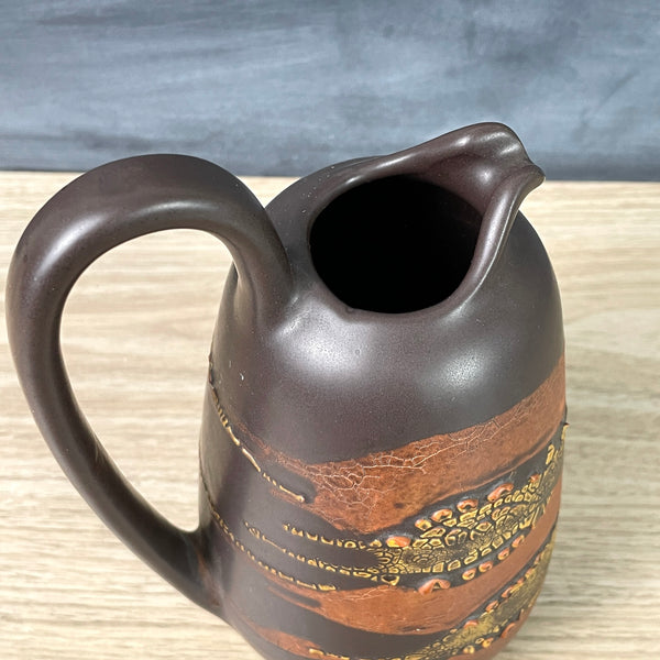 Royal Haeger earth wrap brutalist ewer - 1970s art pottery - NextStage Vintage