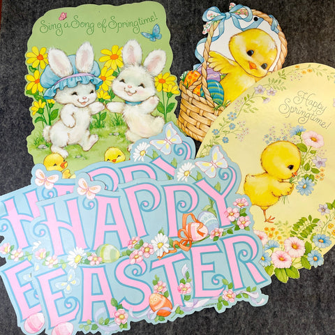Hallmark Easter die cut jamboree - set of 5 - 1980s vintage - NextStage Vintage
