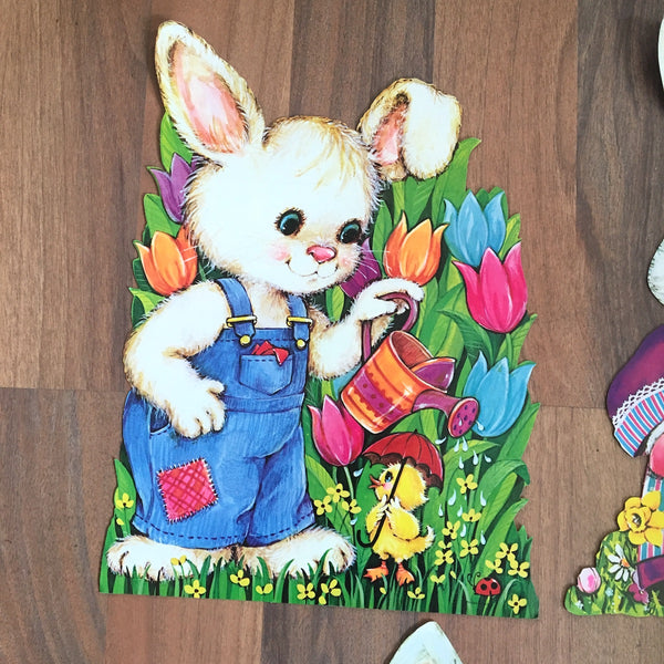 Easter die cuts - set of 3 - vintage 1970s bunnies - NextStage Vintage