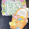 Hallmark Happy Easter sign and Easter basket die cut - 1980s vintage - NextStage Vintage