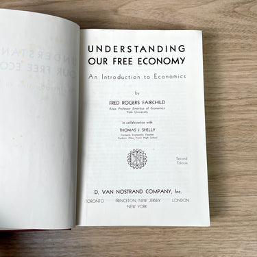 Understanding Our Free Economy - Fred Rogers Fairchild - 1956 hardcover - NextStage Vintage