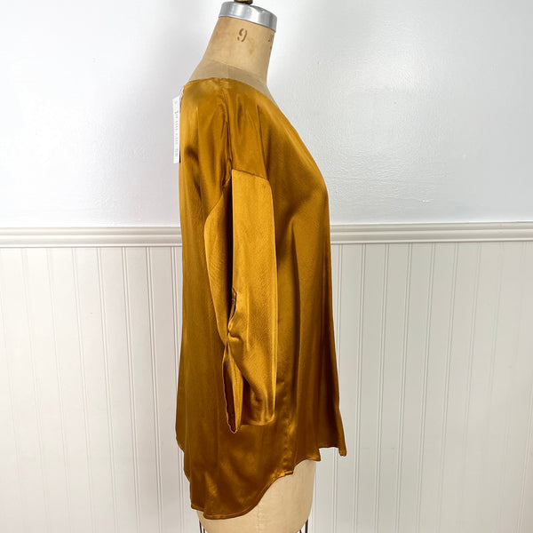 Eileen Fisher golden amber ballet neck top - size small - NWT - NextStage Vintage