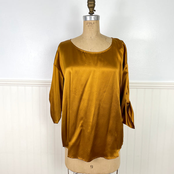 Eileen Fisher golden amber ballet neck top - size small - NWT - NextStage Vintage