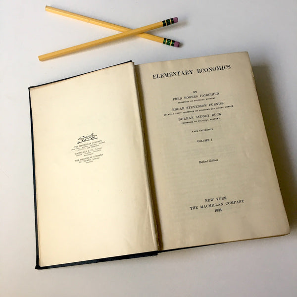 Elementary Economics Vol 1 - Fairchild, Furniss and Buck - 1934 edition - NextStage Vintage