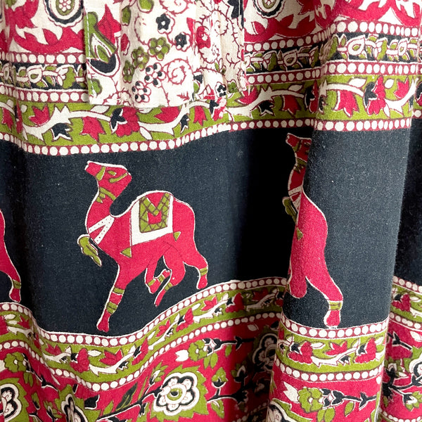 Bohemian hippie Indian print wrap around skirt - size medium - NextStage Vintage