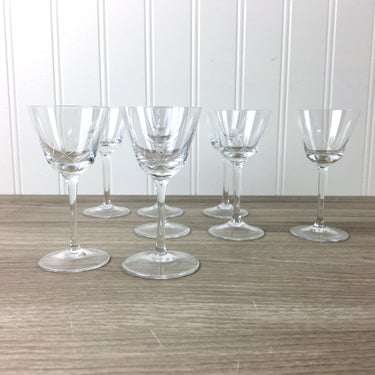 Stemmed cut crystal cordial glasses - set of 8 - 1990s vintage - NextStage Vintage