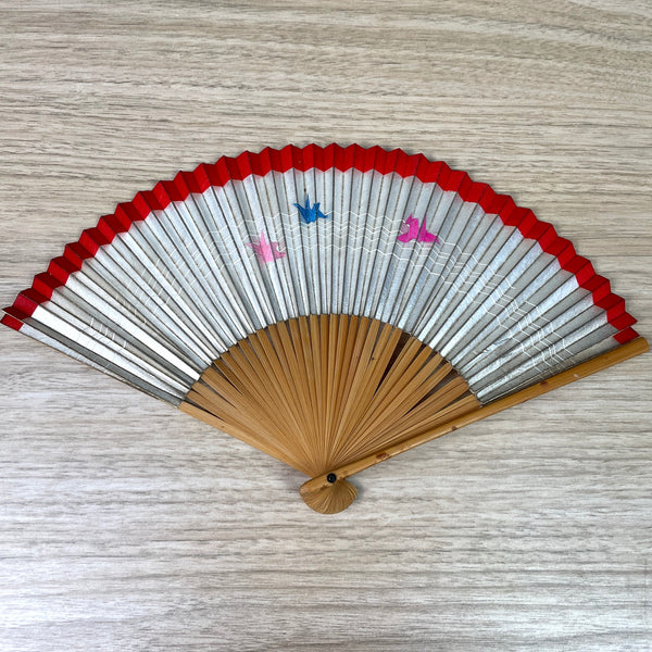 Asian folding paper fans - set of 3 - vintage hand fans - NextStage Vintage