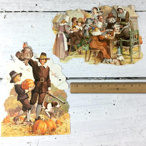 Hallmark Thanksgiving die cuts - set of 2 - 1970s vintage - NextStage Vintage