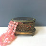 Gold filigree jewelry box - glass top - Hollywood Regency vintage - NextStage Vintage