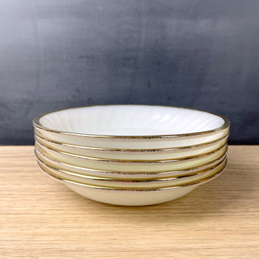 Fire King Swirl coupe bowls - set of 6 - 1950s vintage - NextStage Vintage