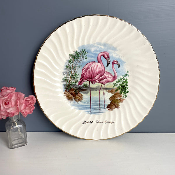 Florida's Silver Springs souvenir plate - vintage flamingo plate - NextStage Vintage