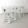 Fleur de lis and ornamental flourish printed tumblers - set of 4 - vintage glassware - NextStage Vintage