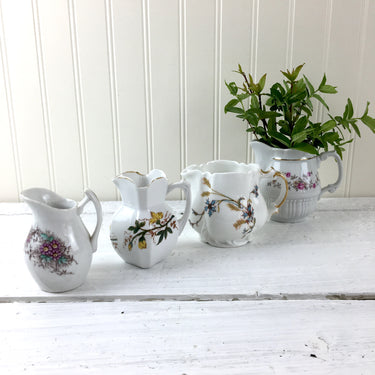Vintage floral cream pitchers - set of 4 - mix and match creamers - NextStage Vintage