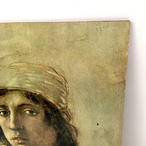 Vintage Florentine style print of a boy - board mounted study from Instituto Fotocromo Italiano - NextStage Vintage