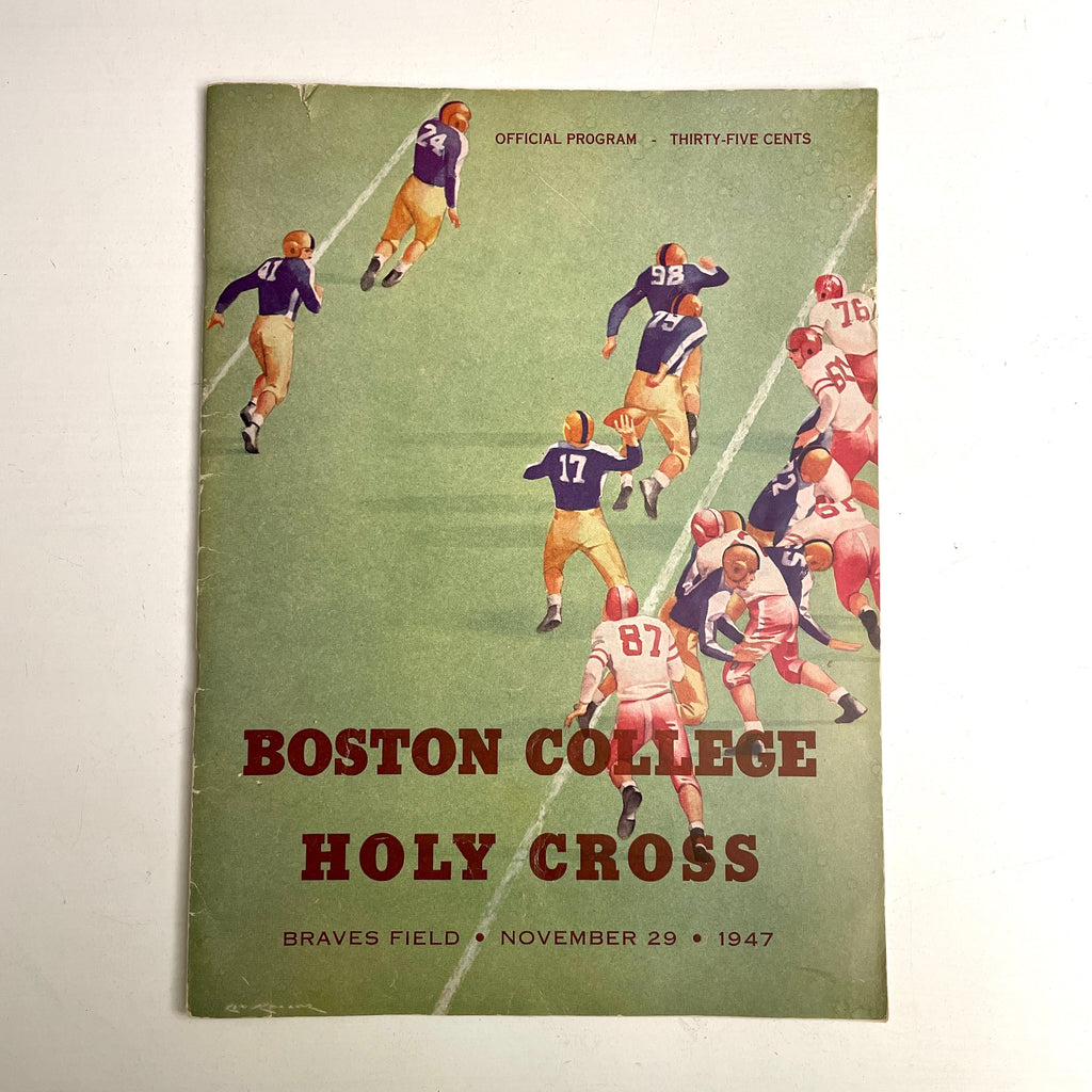 Boston College vs Holy Cross football program - November 1947 - vintage college football - NextStage Vintage