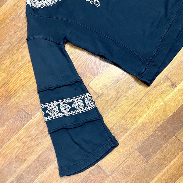 Free People black french terry knit tunic with bell sleeves - size S/P - NextStage Vintage