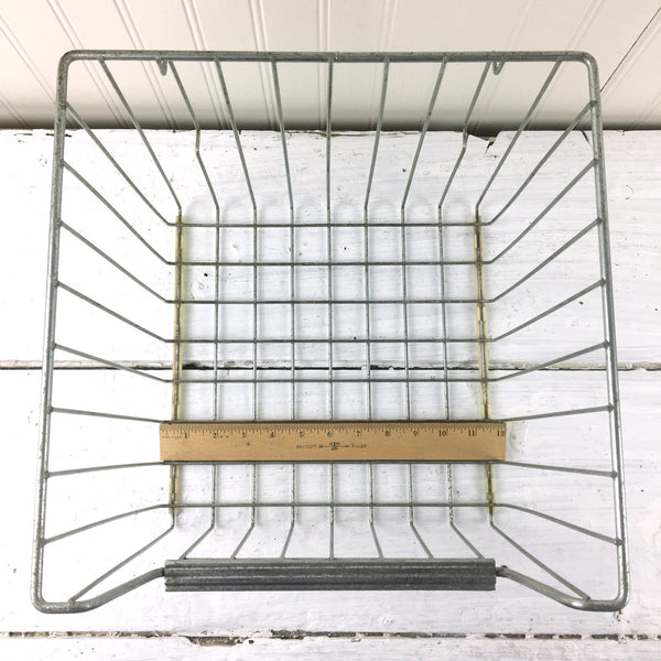 Vintage square metal refrigerator bin - metal wire basket - NextStage Vintage