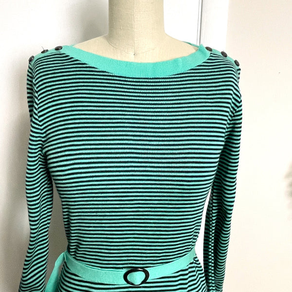 1970s vintage striped sweater dress with belt - size XS - NextStage Vintage