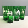 Anchor Hocking Gay Nineties coolers - set of 4 - forest green - 1950s vintage - NextStage Vintage