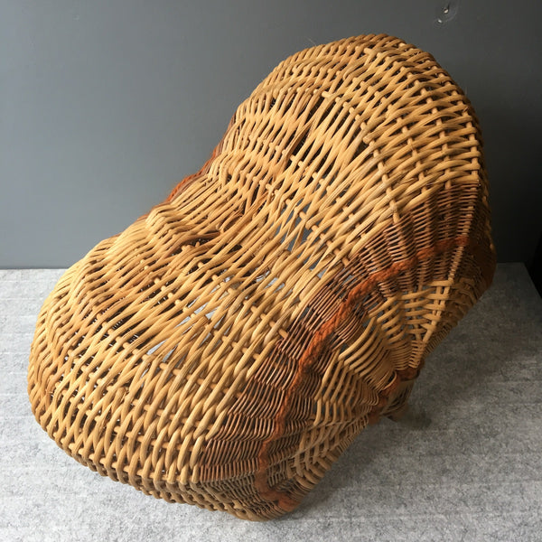 Elizabeth Geisler signed buttocks basket - handmade artisan gathering basket - 2000s - NextStage Vintage