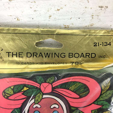 Gingerbread boy holiday party invitations by the Drawing Board - pkg of 10 - new old stock - NextStage Vintage