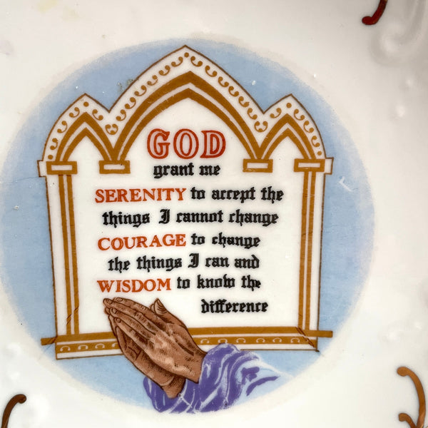 God grant me the serenity prayer decorative wall plate -  1950s vintage - NextStage Vintage