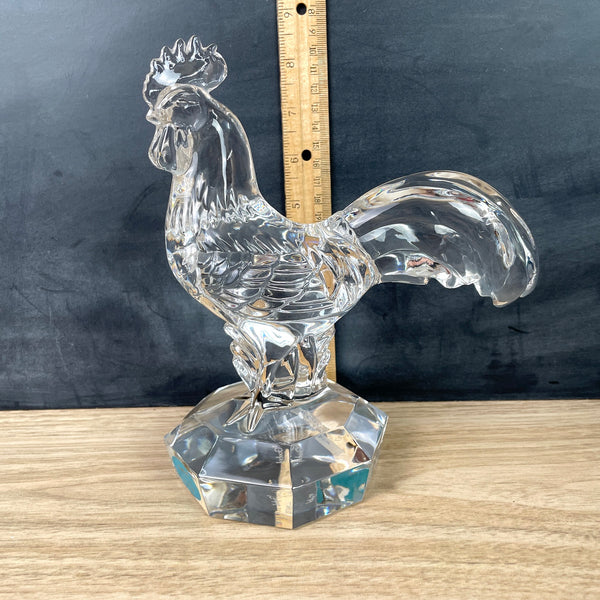 Goebel crystal rooster 8" tall - signed art glass - NextStage Vintage