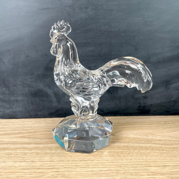 Goebel crystal rooster 8" tall - signed art glass - NextStage Vintage