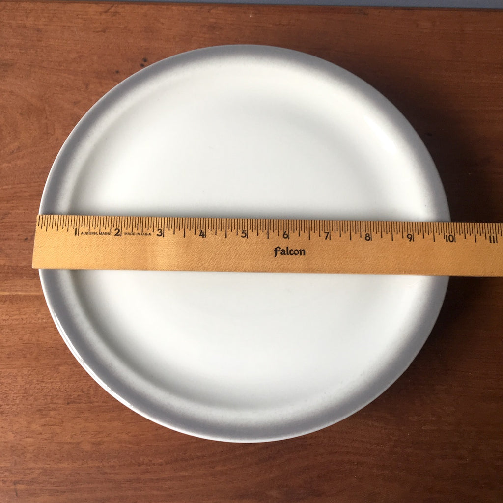 Shenango restaurant ware dinner plates - set of 4 - gray rim