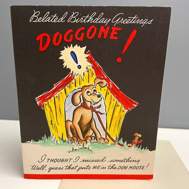 Hallmark Belated Birthday Greetings card with envelope - 1945 vintage - NextStage Vintage