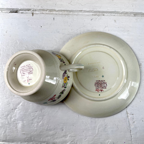 Wedgwood Harlech cup and saucer - floral - vintage china - NextStage Vintage