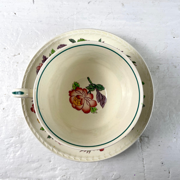 Wedgwood Harlech cup and saucer - floral - vintage china - NextStage Vintage