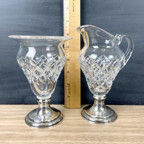 Hawkes sterling and cut glass cream and sugar - antique serving - NextStage Vintage