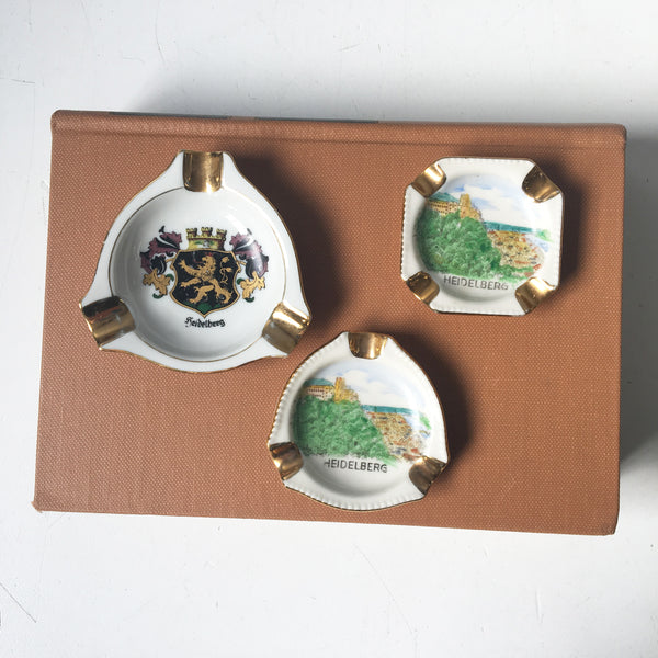 Heidelberg souvenir ashtrays - 3 vintage trinket dishes - NextStage Vintage