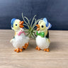 Hens in bonnets salt and pepper shakers - 1950s vintage - NextStage Vintage