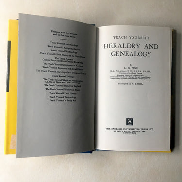 Heraldry and Geneology - Teach Yourself Books - L.G. Pine - 1968 hardcover - NextStage Vintage