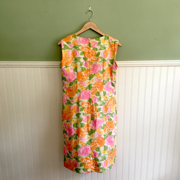 Herbcraft sleeveless A-line shift - size small - 1960s vintage bright citrus print dress - NextStage Vintage
