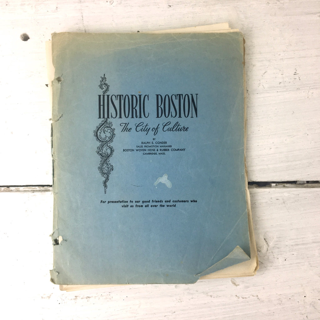 Historic Boston: The City of Culture promotional booklet from Boston Woven Hose & Rubber Company - 1940s vintage - NextStage Vintage