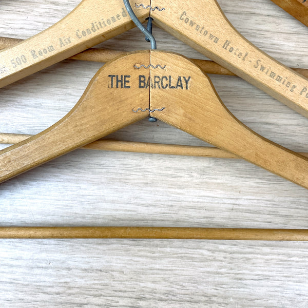 Hotel wooden printed hangers - set of 6 - vintage advertising - NextStage Vintage