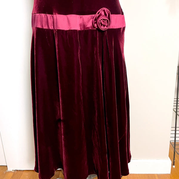 Cynthia Howie velour dropped waist flapper dress - size 14 - NextStage Vintage