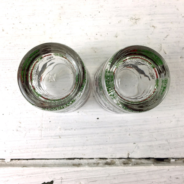 Hazel Atlas Hunt shot glasses - a pair - 1950s vintage - NextStage Vintage