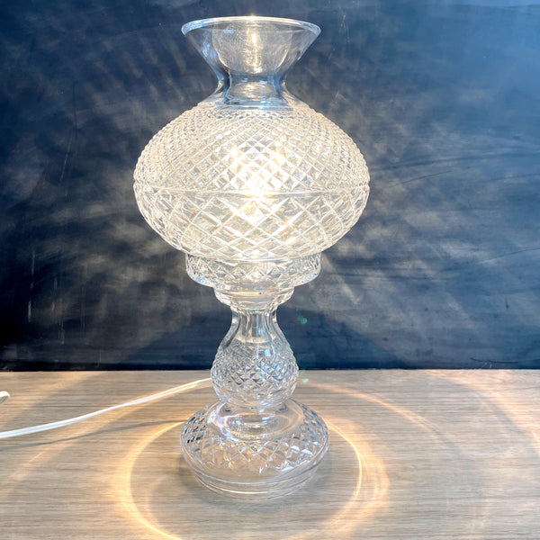 Waterford Crystal boudoir hurricane lamp - 14" tall - vintage - NextStage Vintage