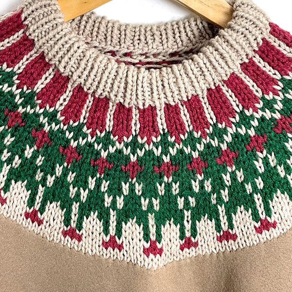 1980s vintage sweater with knit Icelandic yoke - size XL - NextStage Vintage