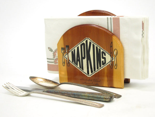 Knotty pine napkin holder - Nantucket island souvenir - 1960s travel kitsch - NextStage Vintage