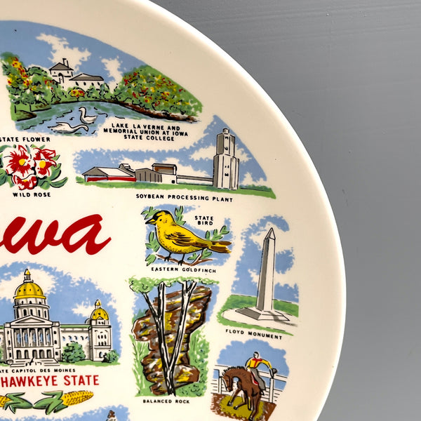 Iowa souvenir state plate - 1960s vintage - NextStage Vintage