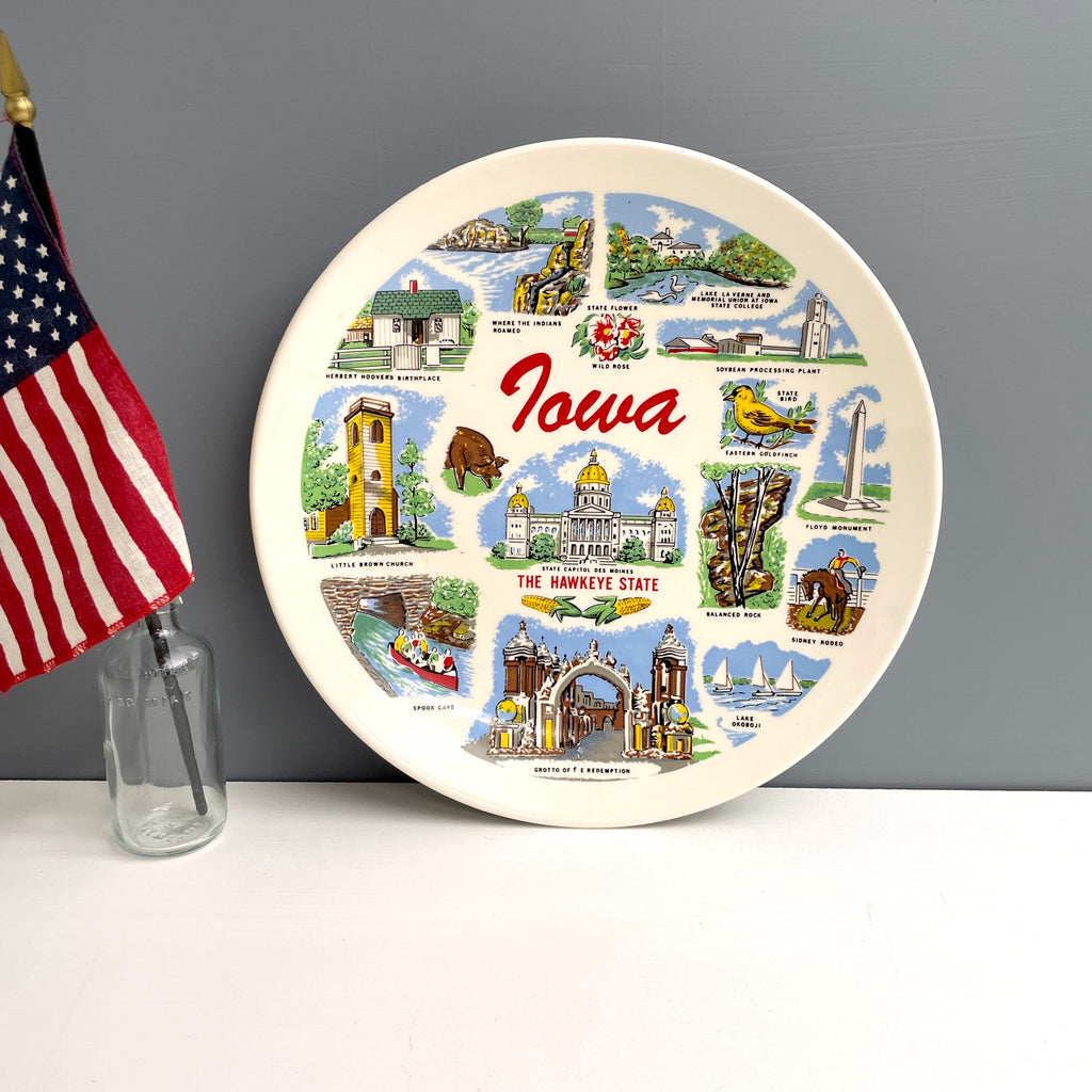 Iowa souvenir state plate - 1960s vintage - NextStage Vintage