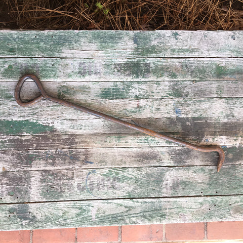 Huge forged iron hook - large primitive tool - NextStage Vintage