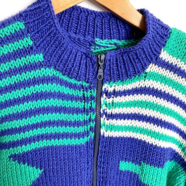 1980s vintage sweater jacket with zip front - unisex M-L - NextStage Vintage
